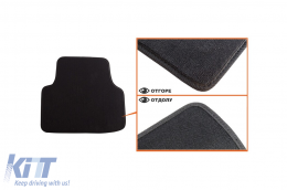 Three-layer textile floor mats suitable for Skoda Octavia sedan, combi 2013-2020, set of 4 pieces, black-image-6241757