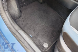 Three-layer textile floor mats suitable for Skoda Fabia hatchback, combi after 2014, set of 4 pieces, black-image-6241930