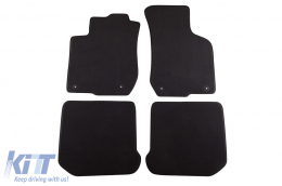 Three-layer textile floor mats suitable for Skoda Octavia 1999-2002, set of 4 pieces, black - ABFMS6022311
