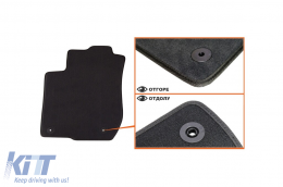 Three-layer textile floor mats suitable for Skoda Octavia 1999-2002, set of 4 pieces, black-image-6241993