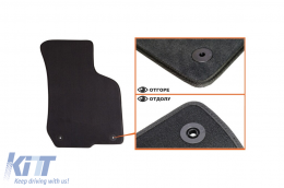 Three-layer textile floor mats suitable for Skoda Octavia 1999-2002, set of 4 pieces, black-image-6241994