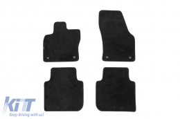 Three-layer textile floor mats suitable for Skoda Kodiaq after 2017, set of 4 pieces, black - ABFMS6022353