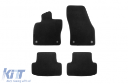 Three-layer textile floor mats suitable for Skoda Karoq after 2017, set of 4 pieces, black - ABFMS6022354