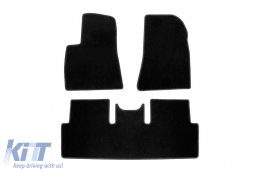 Three-layer textile floor mats suitable for Tesla Model 3 after 2018, 3-piece, black - ABFMT6022496