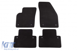 Three-layer textile floor mats suitable for Volvo S40, V50 2004-2012, C30 2006-2013, set of 4 pieces, black - ABFMV6022254
