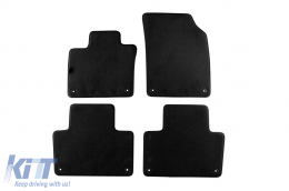 Three-layer textile floor mats suitable for Volvo XC90 after 2015, with 7 seats, set of 4 pieces, black - ABFMV6022370
