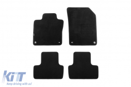 Three-layer textile floor mats suitable for Volvo XC60 after 2017, set of 4 pieces, black - ABFMV6022438