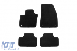 Three-layer textile floor mats suitable for Volvo XC40 after 2018, set of 4 pieces, black - ABFMV6022439
