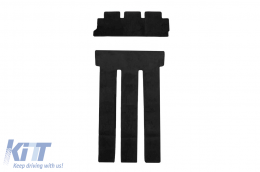 Three-layer textile floor mats suitable for VW T5 Multivan 2003-2015, T6 Multivan after 2015, 5 seats, with two sliding doors, without multifunctional dashboard, set of 2 pieces, black - ABFMV6022467