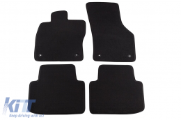 Three-layer textile floor mats suitable for VW Passat B8 sedan, estate, GTE hybrid after 2014, set of 4 pieces, black