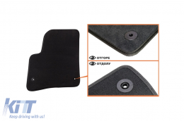 Three-layer textile floor mats suitable for VW Touareg 2002-2010 with round holes, set of 4 pieces, black-image-6242220