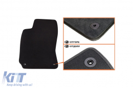 Three-layer textile floor mats suitable for VW Passat 1996-2001, set of 4 pieces, black-image-6242256