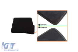 Three-layer textile floor mats suitable for VW Passat 1996-2001, set of 4 pieces, black-image-6242258