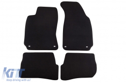 Three-layer textile floor mats suitable for VW Passat 2001-2005 with oval openings, set of 4 pieces, black - ABFMV6022432