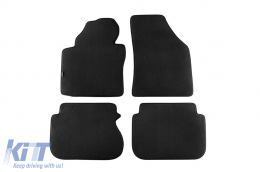 Three-layer textile floor mats suitable for VW Caddy 2004-2015, 5 seats with one sliding door, set of 4 pieces, black - ABFMV6022435
