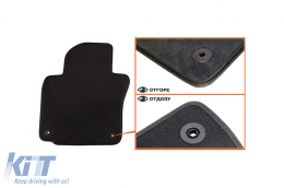 Three-layer textile floor mats suitable for VW Golf V 2003-2008, Golf VI 2008-2012, Scirocco 2008-2017, Jetta 2007-2010 with round holes, set of 4 pieces, black-image-6242737