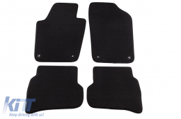 Three-layer textile floor mats suitable for VW Polo, Cross Polo 2009-2017, set of 4 pieces, black - ABFMV6022510