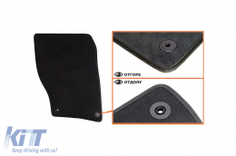 Three-layer textile floor mats suitable for VW Touareg, Porsche Cayenne 2010-2018, set of 4 pieces, black-image-6242875