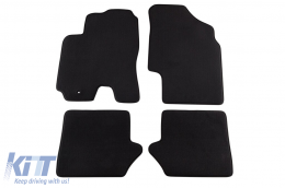 Three-layer textile floor mats suitable for Toyota Rav4 2000-2003, 3 doors, 4 pieces, black - ABFMT6021852