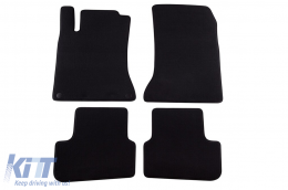 Three-layer textile floor mats suitable for Mercedes A-Class W176 2012-2018, B-Class W264 2011-2019, CLA C117, X117 Shooting Brake 2013-2018, GLA X156 2014-2020, set of 4 pieces, black - ABFMM6022172