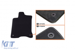Three-layer textile floor mats suitable for Renault Laguna sedan, estate 2001-2007, set of 4 pieces, black-image-6241452