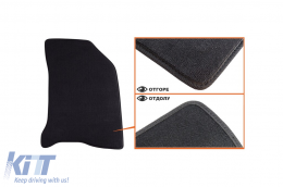 Three-layer textile floor mats suitable for Renault Laguna sedan, estate 2001-2007, set of 4 pieces, black-image-6241453