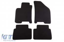 Three-layer textile floor mats suitable for Chevrolet Lacetti, Nubira 2003-2010, set of 4 pieces, black - ABFMC6022186