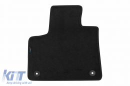 Three-layer textile floor mats suitable for Citroen DS7 Crossback after 2018, made of Petex Style material, set of 3, black-image-6241502