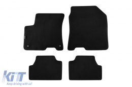 Three-layer textile floor mats suitable for Hyundai Kona Electric 2018-2023, set of 4 pieces, black - ABFMH6022191
