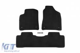 Three-layer textile floor mats suitable for Ssangyong Korando 2010-2019, set of 4 pieces, black - ABFMS6022192
