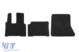 Three-layer textile floor mats suitable for Mercedes Actros MP4 2011-2018, made of 3 parts, black - ABFMM6022193