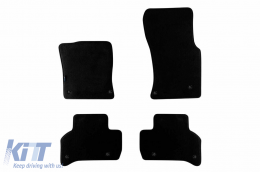 Three-layer textile floor mats suitable for Jaguar XE after 2015, set of 4 pieces, black - ABFMJ6022199