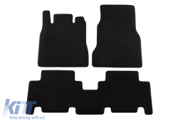 Three-layer textile floor mats suitable for Mercedes A-Class W168 1997-2001, made of 3 parts, black - ABFMM6022205