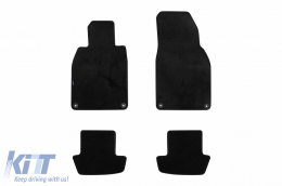 Three-layer textile floor mats suitable for Porsche 911 after 2019, set of 4 pieces, black - ABFMP6022211