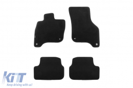 Three-layer textile floor mats suitable for Volkswagen E-Golf after 2014, set of 4 pieces, black - ABFMV6022216