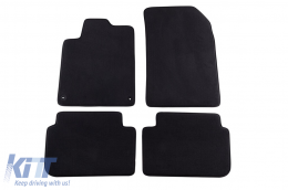 Three-layer textile floor mats suitable for Peugeot 407 sedan, wagon 2004-2011, set of 4 pieces, black - ABFMP6022243