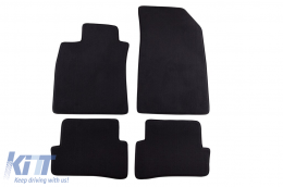 Three-layer textile floor mats suitable for Renault Clio 2005-2012, set of 4 pieces, black - ABFMR6022244
