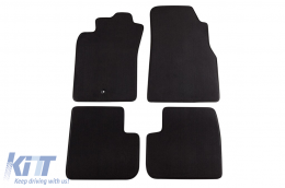 Three-layer textile floor mats suitable for Toyota Avensis 1998-2003, set of 4 pieces, black - ABFMT6022249