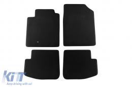 Three-layer textile floor mats suitable for Toyota Yaris 1999-2005, 3 doors, set of 4 pieces, black - ABFMT6022250