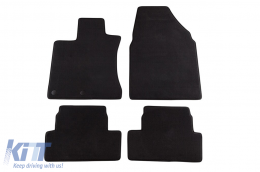 Three-layer textile floor mats suitable for NISSAN QASHQAI 2007-2014, set of 4 pieces, black - ABFMN6022274