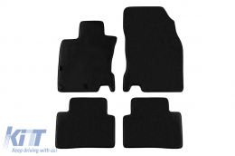 Three-layer textile floor mats suitable for Nissan Qashqai after 2014, set of 4 pieces, black - ABFMN6022277