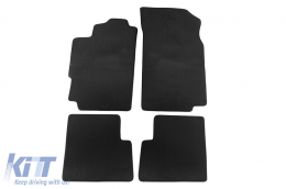 Three-layer textile floor mats suitable for Peugeot 406 sedan, coupe, estate 1995-2005, set of 4 pieces, black - ABFMP6022284