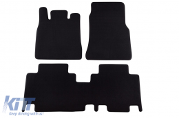 Three-layer textile floor mats suitable for Mercedes Vaneo 2002-2005, with 5 seats, made of 3 parts, black - ABFMM6022286
