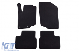 Three-layer textile floor mats suitable for Peugeot 207 hatchback, combi 2006-2012, set of 4 pieces, black - ABFMP6022291