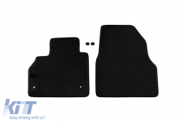 Three-layer textile floor mats suitable for Renault Kangoo Rapid, Express after 2008, Kangoo ZE after 2012, set of 2 pieces, black - ABFMR6022294