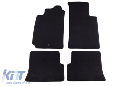 Three-layer textile floor mats suitable for Renault Megane Coach Cabrio 1996-2002, 3 doors, set of 4 pieces, black - ABFMR6022300