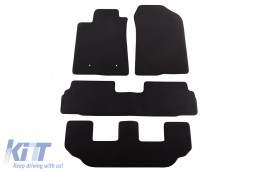 Three-layer textile floor mats suitable for Toyota Corolla Verso 2004-2009, set of 4 pieces, black - ABFMT6022301