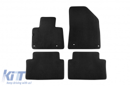 Three-layer textile floor mats suitable for Citroen C5 2008-2017, set of 4 pieces, black - ABFMC6022321