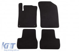 Three-layer textile floor mats suitable for Citroen C3 2009-2016, DS3 2010-2019, DS3 Cabrio 2013-2019, set of 4 pieces, black - ABFMC6022322