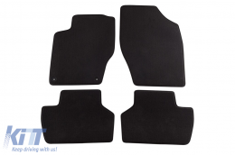 Three-layer textile floor mats suitable for Citroen C4 2010-2020, DS4 2011-2018, set of 4 pieces, black - ABFMC6022323
